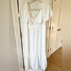 Beautiful, white eyelet dress, size M
